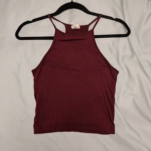 Halter crop top - dark red
